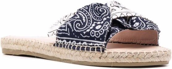 Manebi Hamptons sandalen met strik Blauw