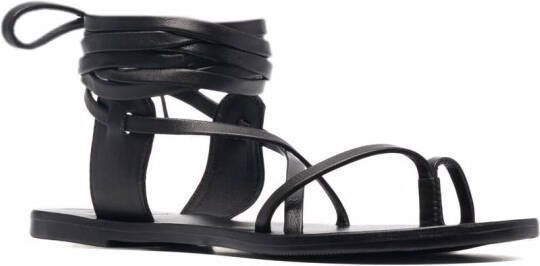 Manebi St Tropez leren sandalen Zwart