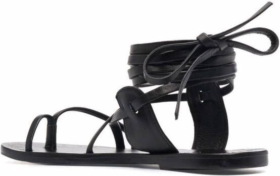 Manebi St Tropez leren sandalen Zwart