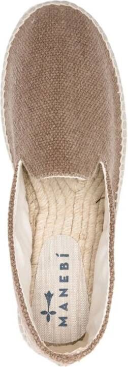 Manebi Espadrilles met geborduurd logo Bruin