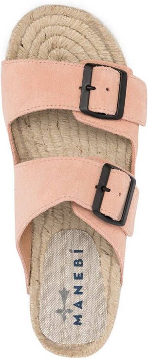 Manebi Nordic sandalen met dubbele gesp Roze