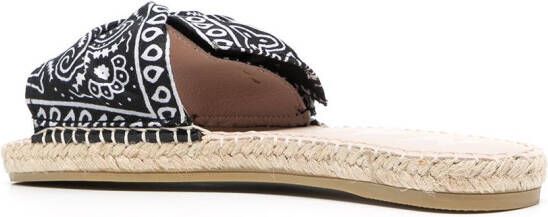 Manebi Raffia sandalen Zwart