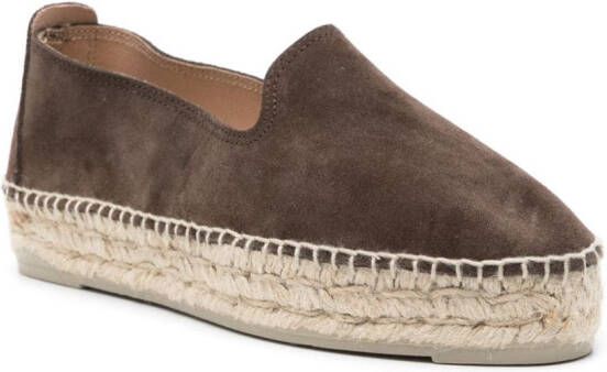 Manebi Suède espadrilles met ronde neus Bruin