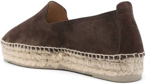 Manebi Suède espadrilles met ronde neus Bruin