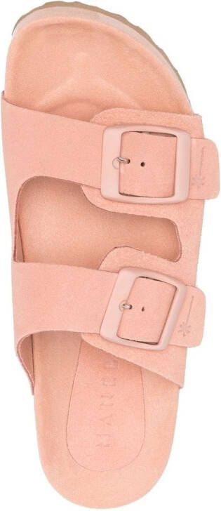 Manebi Sandalen met dubbele gesp Roze