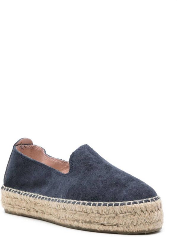 Manebi Suède espadrilles Blauw