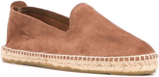 Manebi Suède espadrilles Bruin