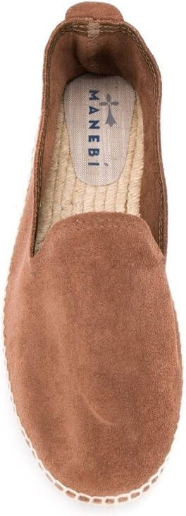 Manebi Suède espadrilles Bruin