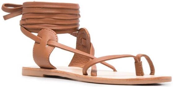 Manebi x Alex Rivière leren sandalen Bruin