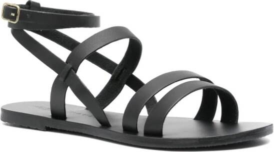 Manebi x Alex Rivière Mika leren sandalen Zwart