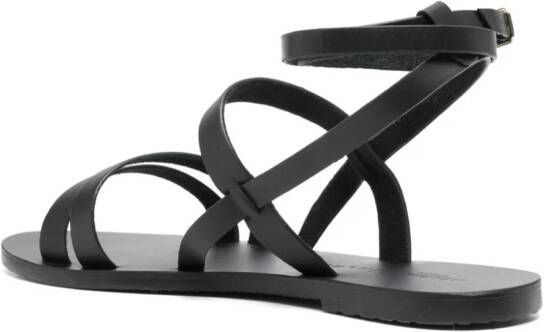 Manebi x Alex Rivière Mika leren sandalen Zwart