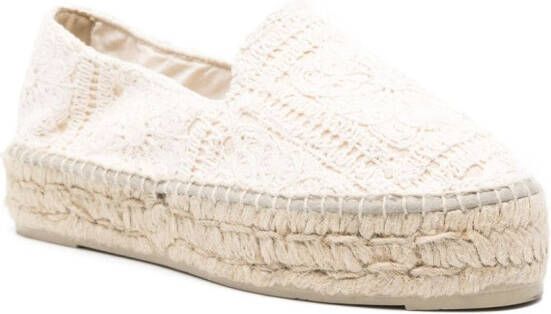 Manebi Yucatán gehaakte espadrilles Beige