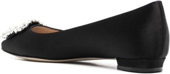 Manolo Blahnik Ballerina's met gesp Zwart