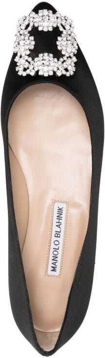 Manolo Blahnik Ballerina's met gesp Zwart