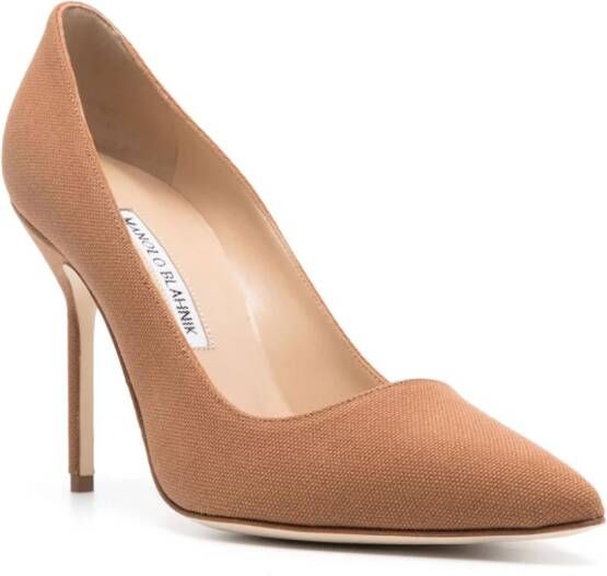 Manolo Blahnik BB 110mm geweven pumps Bruin