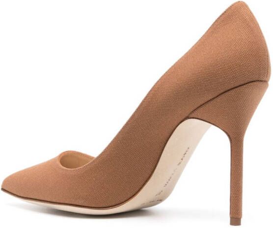 Manolo Blahnik BB 110mm geweven pumps Bruin