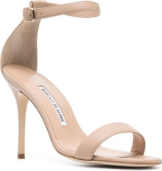 Manolo Blahnik Chaos 100mm leather sandals Beige