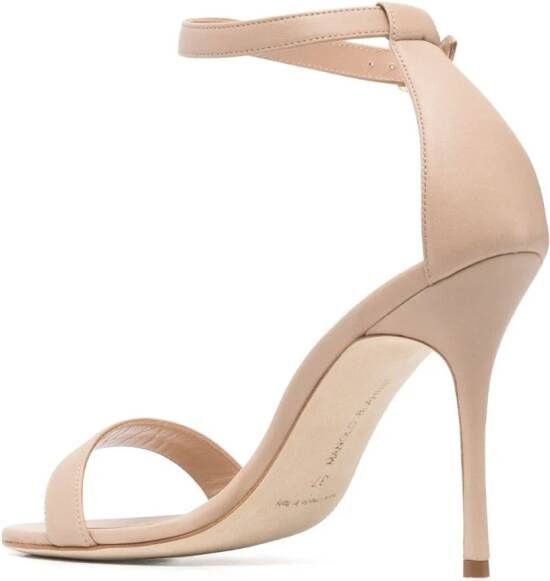 Manolo Blahnik Chaos 100mm leather sandals Beige