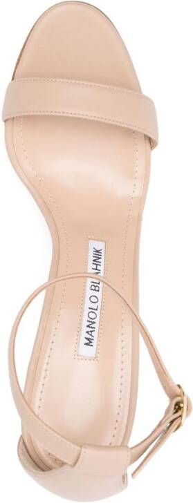 Manolo Blahnik Chaos 100mm leather sandals Beige