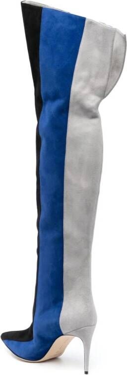 Manolo Blahnik Chicuyuhi 85mm suede thigh-high boots Blauw