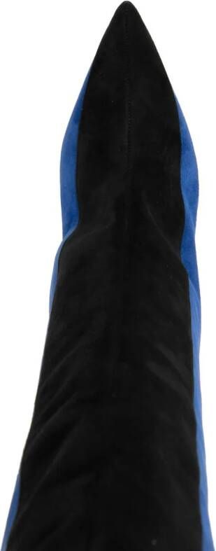 Manolo Blahnik Chicuyuhi 85mm suede thigh-high boots Blauw