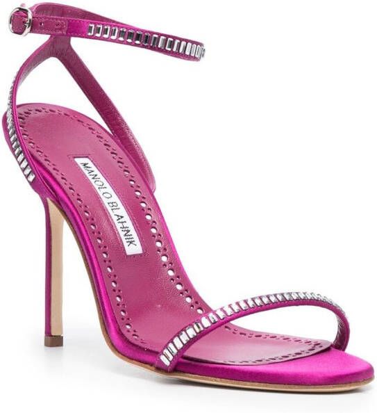 Manolo Blahnik Crinastra sandalen met bandjes van satijn Roze