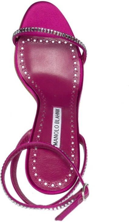 Manolo Blahnik Crinastra sandalen met bandjes van satijn Roze