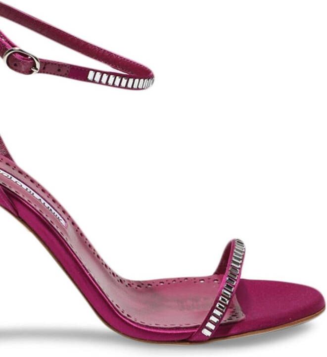 Manolo Blahnik Crinastra sandalen met bandjes van satijn Roze