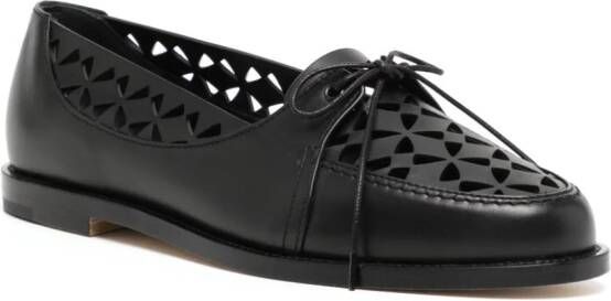 Manolo Blahnik Delirium leren loafers Zwart