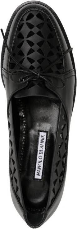 Manolo Blahnik Delirium leren loafers Zwart