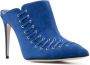 Manolo Blahnik Dobre 100mm suede mules Blauw - Thumbnail 2