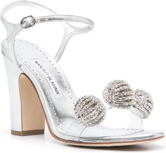 Manolo Blahnik Elhob sandalen Zilver