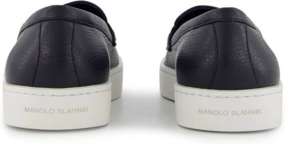 Manolo Blahnik Ellis leren loafers Blauw