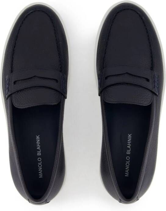 Manolo Blahnik Ellis leren loafers Blauw