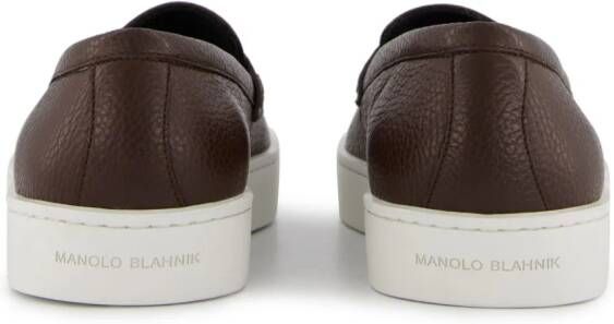 Manolo Blahnik Ellis leren loafers Bruin