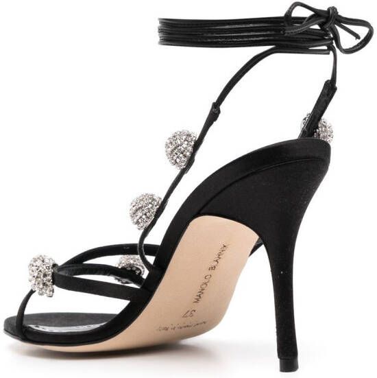 Manolo Blahnik Elsaka verfraaide sandalen Zwart