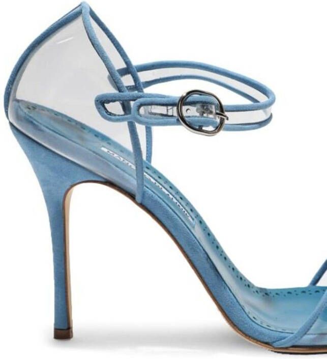 Manolo Blahnik Ferson leren sandalen Blauw