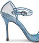 Manolo Blahnik Ferson leren sandalen Blauw - Thumbnail 2