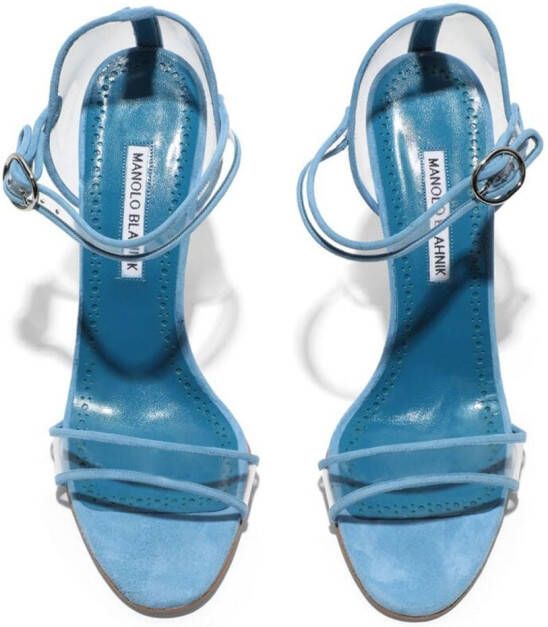 Manolo Blahnik Ferson leren sandalen Blauw