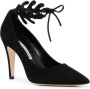 Manolo Blahnik Florettehi 100mm suède pumps Zwart - Thumbnail 2