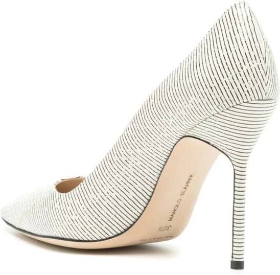 Manolo Blahnik Gestreepte pumps Wit