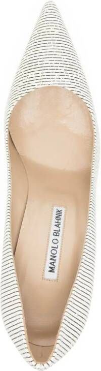 Manolo Blahnik Gestreepte pumps Wit