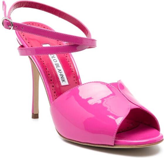 Manolo Blahnik Glanzende sandalen Roze