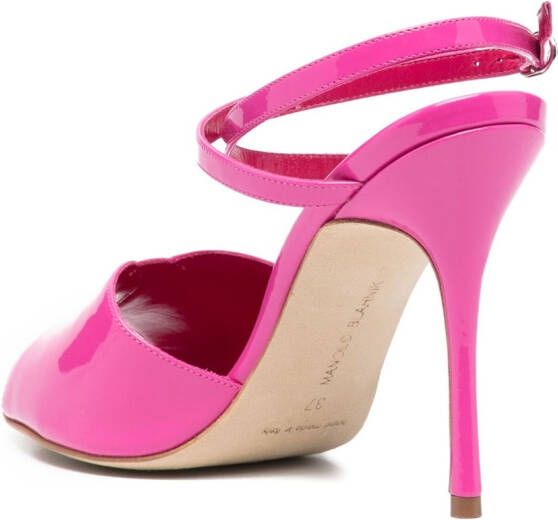 Manolo Blahnik Glanzende sandalen Roze