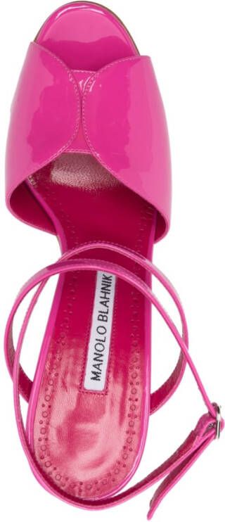 Manolo Blahnik Glanzende sandalen Roze