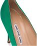 Manolo Blahnik 90 mm Hangisi satijnen pumps Groen - Thumbnail 5