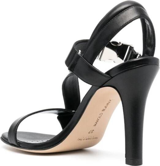 Manolo Blahnik Gwen leren sandalen Zwart