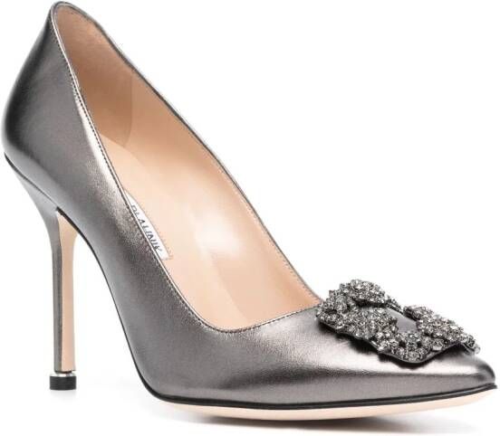 Manolo Blahnik Hangisi leren pumps Grijs