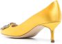 Manolo Blahnik Hangisi pumps met kristallen gesp Geel - Thumbnail 3