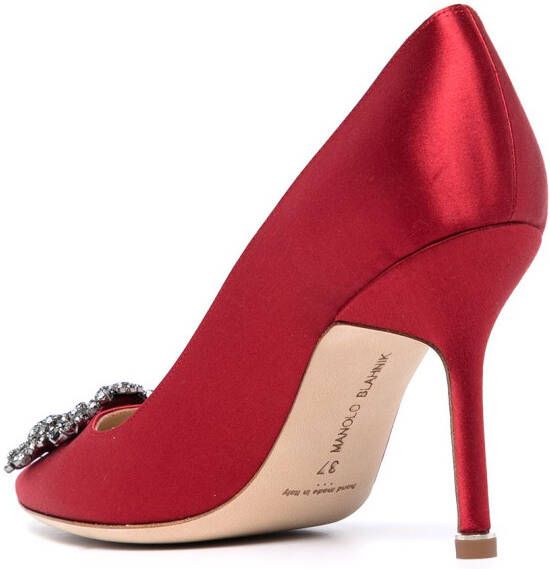 Manolo Blahnik Hangisi 70 pumps met gesp Rood